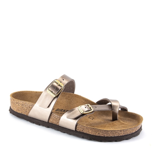 Birkenstock Shoes | Birkenstock Mayari Electricmeltallic Taupe Size 39 | Poshmark